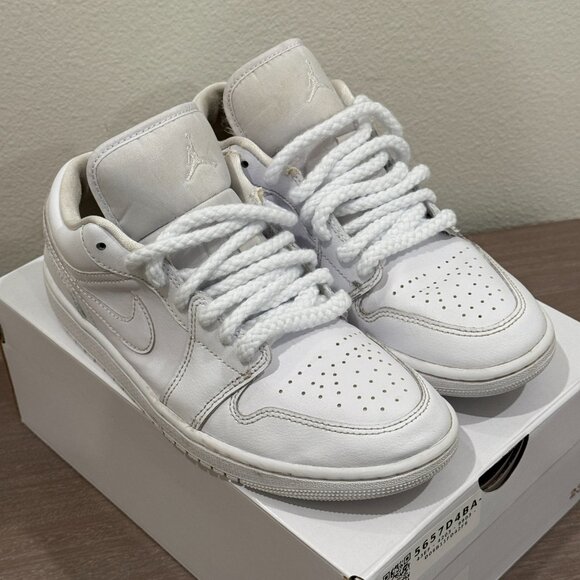 AIR JORDAN 1 LOW WHITE/WHITE-WHITE BLANC/BLANC/BLANC W - Picture 2 of 15